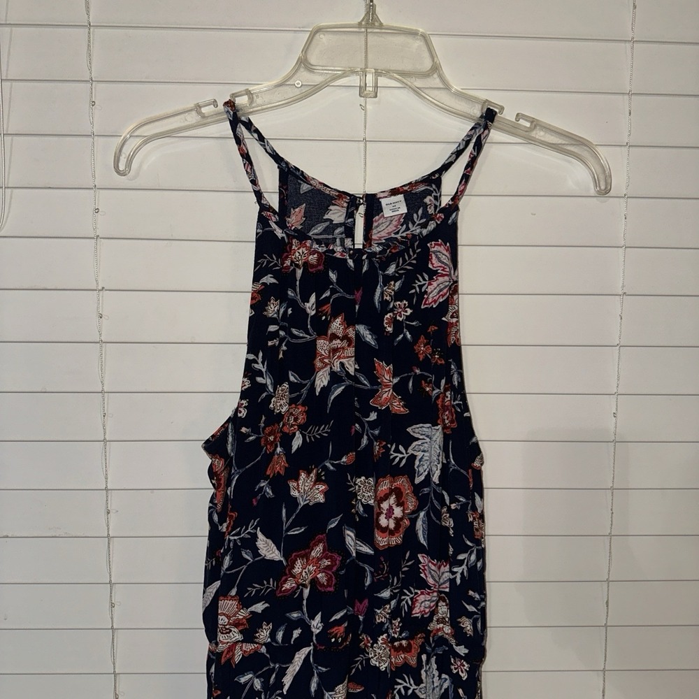 Old Navy Women's Dress Small Floral Maxi Woven Braid Summer Sleeveless Boho